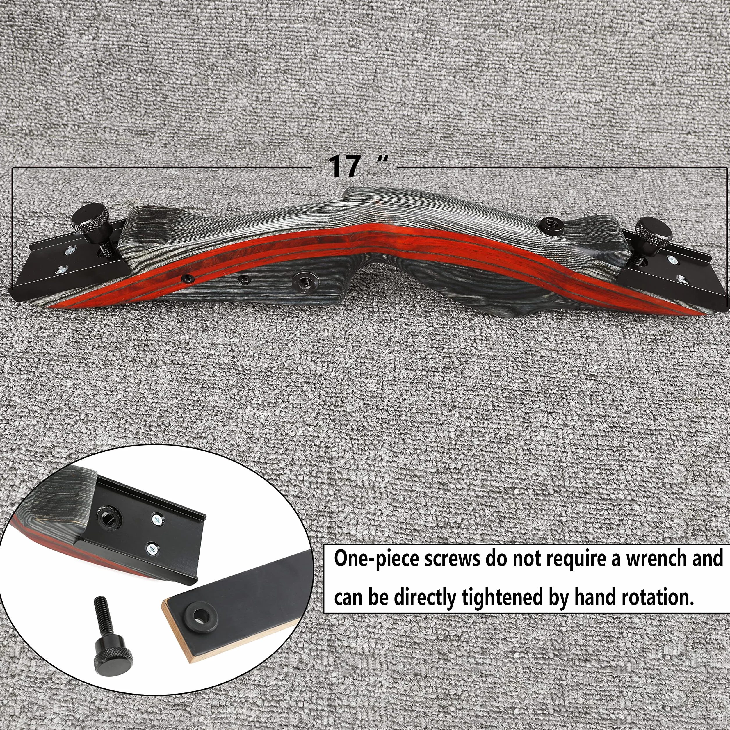 AMEYXGS Arc Takedown Recurve 62 Pouces Tir à l'Arc Chasse 20-35lbs Bois Traditionnel Long avec Flèches Carbone