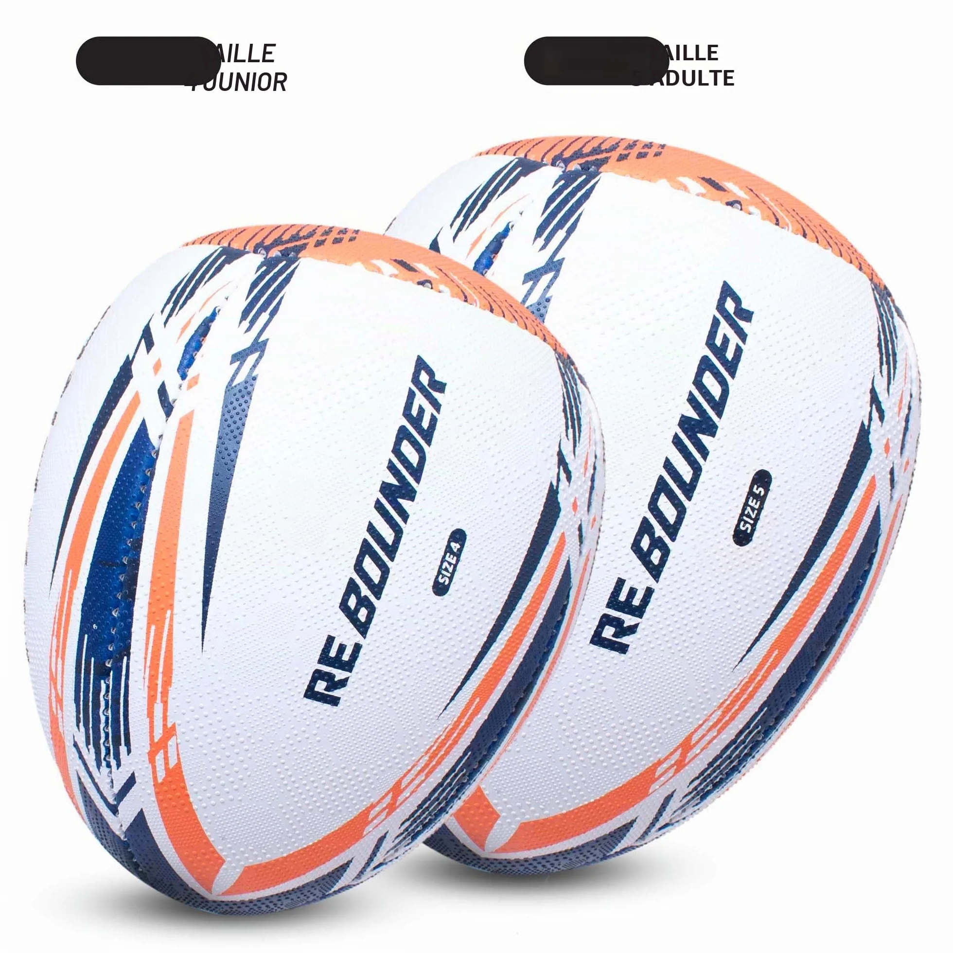 Hy-Pro Rebound Rugby Ball Size 4&5 Synthetic Rubber Dual Grain Grip Hand Stitched Durable Latex Bladder