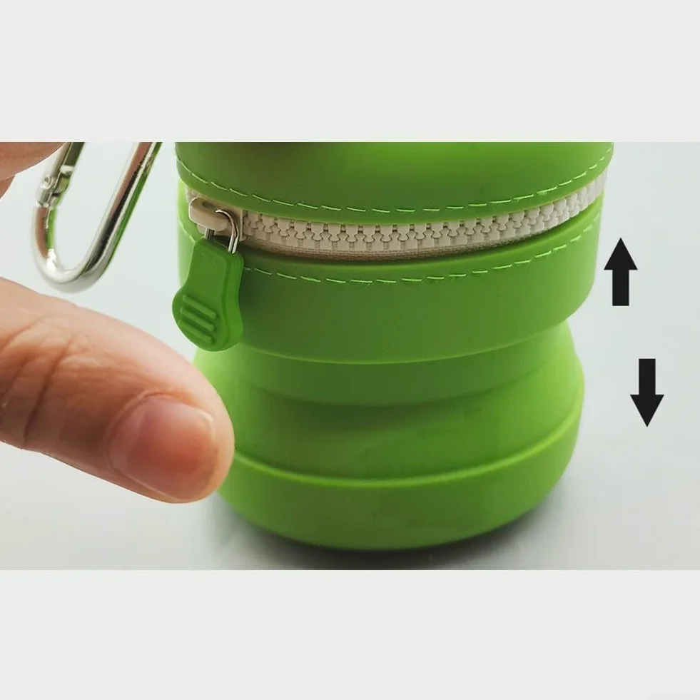 Yuanpgky Boîte de rangement pour accessoires de pêche à la mouche, organiseur pliable en silicone, étanche, vert