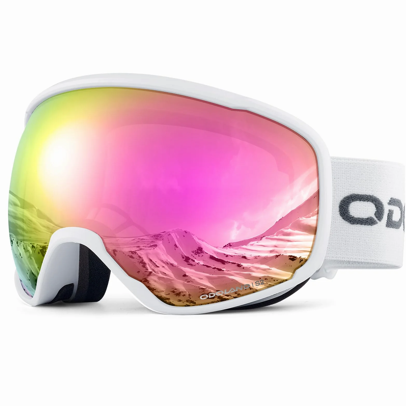 Odoland Lunettes de Ski Masque de Snowboard pour Homme & Femme Anti-UV400, Anti-Buée, Coupe-Vent, Lunettes de Protection avec Lentille Sphérique