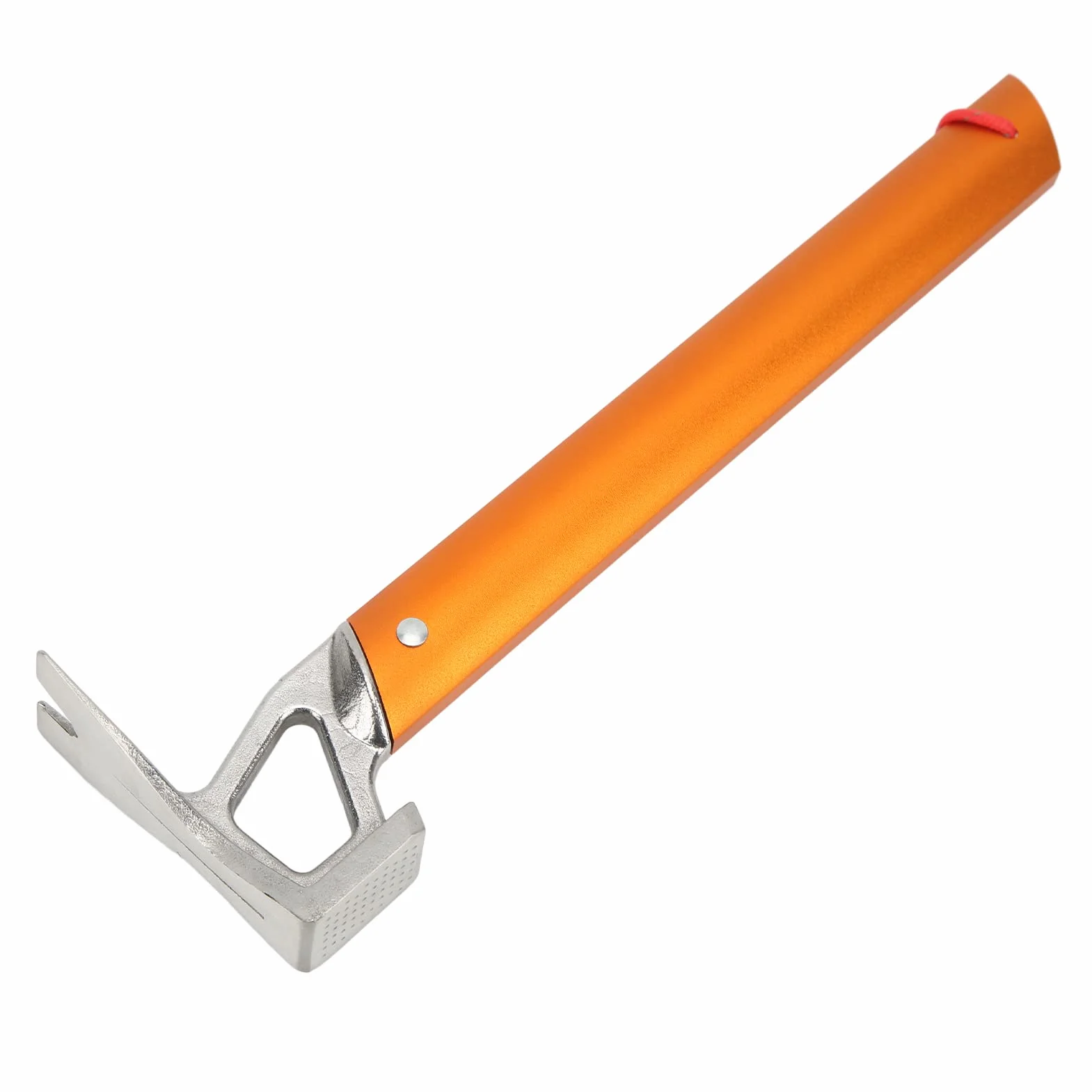 Marteau à piquets pour Tente de Camping en Plein air Multifonctionnel, poignée en Alliage d’Aluminium, tête en Acier Carbone, extracteur de piquets Orange