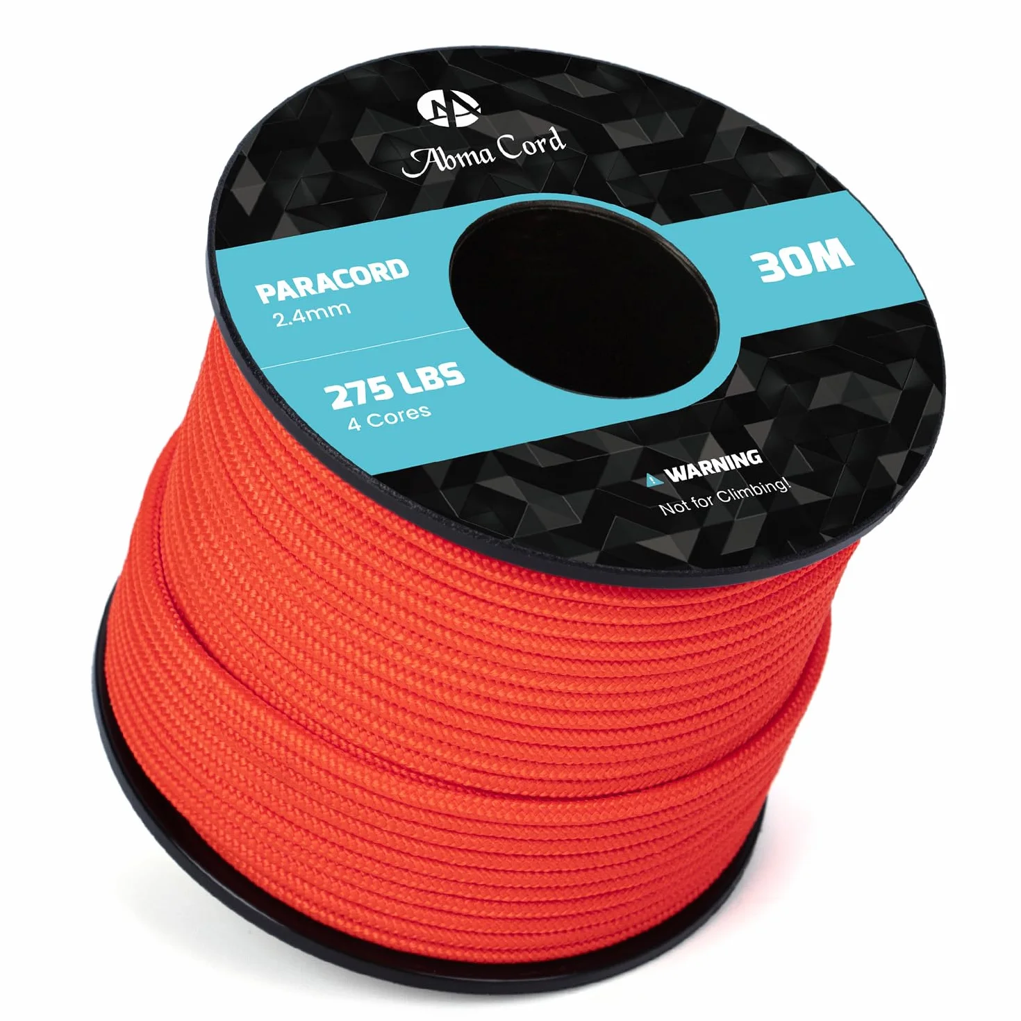 Corde Paracorde 275 Nylon 2,4 mm 4 Brins Survie Extérieure Max. 125kg Néon Orange