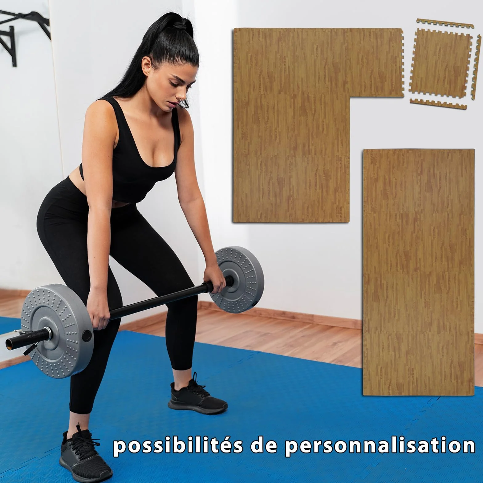 ALPIDEX Tapis Protection Sol 1,95 m² 21 Pièces 30 x 30 x 1 cm Mousse Fitness Sport Gym