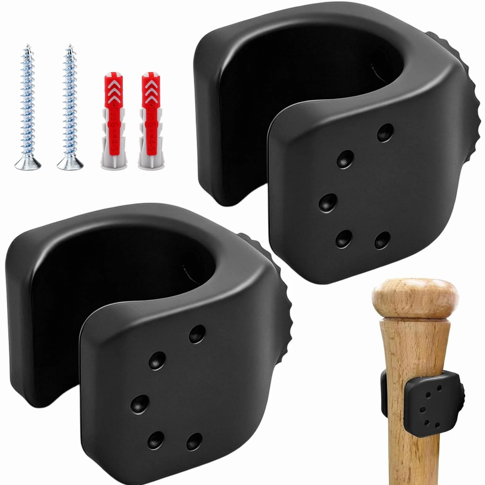 Support mural batte de baseball bois 2 pièces suspension 30-36 mm