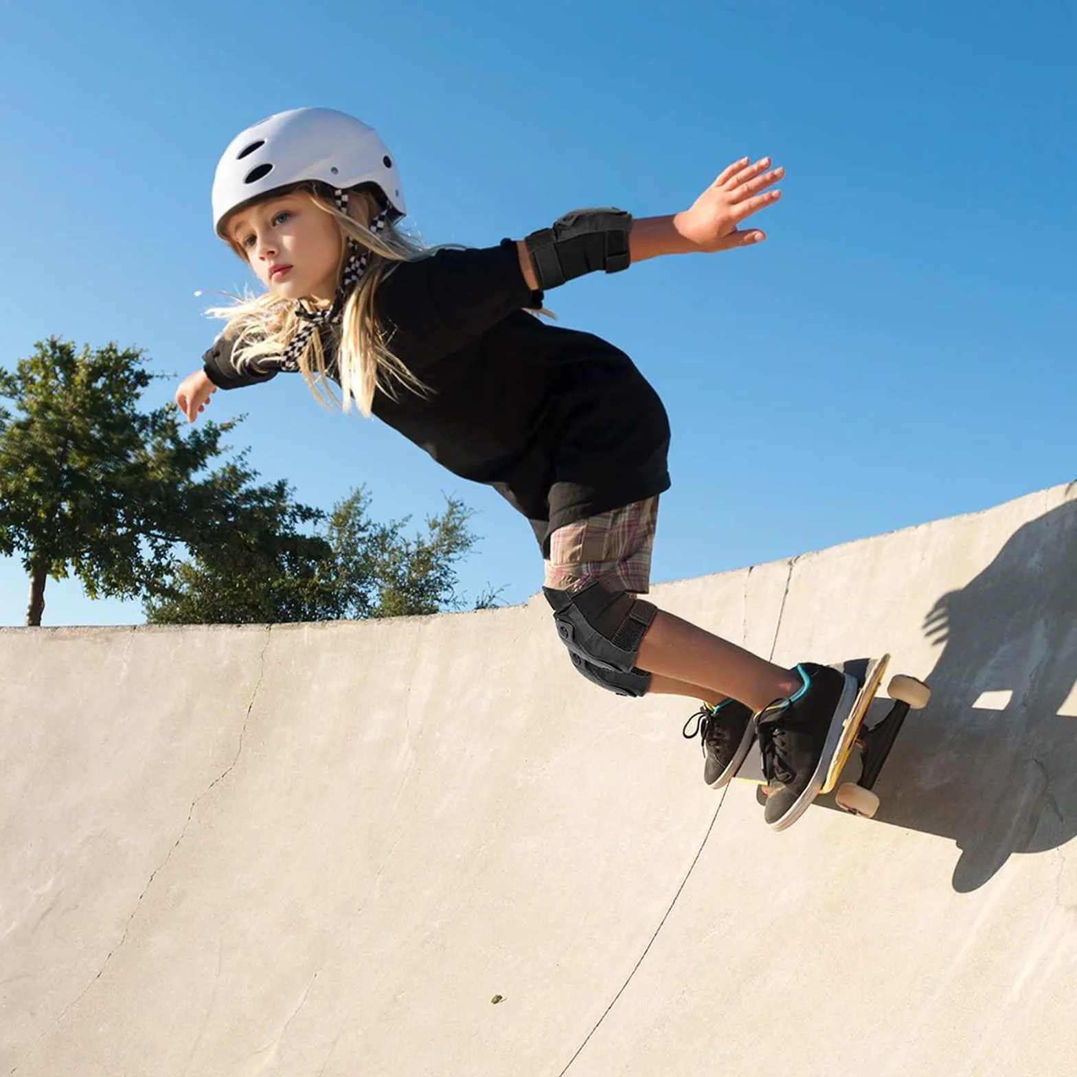 Kit de Protection 6pc Genouillère Enfant Adulte Skateboard Protection Pads Genouillères Coudières Poignet Réglable Patin à roulettes
