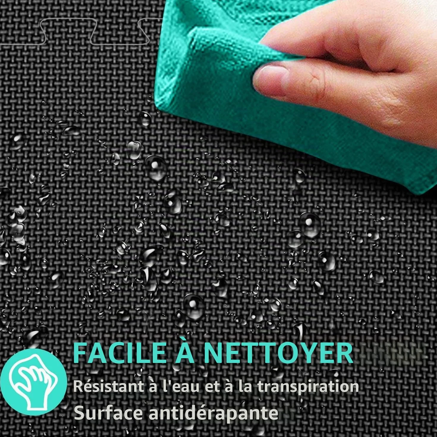 Tapis de sol Fitness EVA antidérapant 31x31cm 24 Tapis Noir