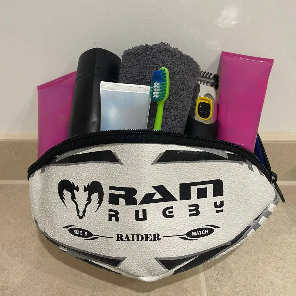 Trousse de toilette Ballon de rugby bleu marine