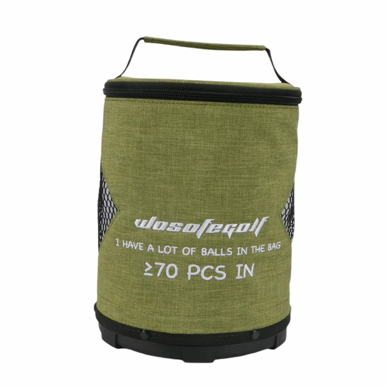 Pochette pour balle de golf cylindrique grande capacité avec fermeture éclair portable pliable léger pingpong