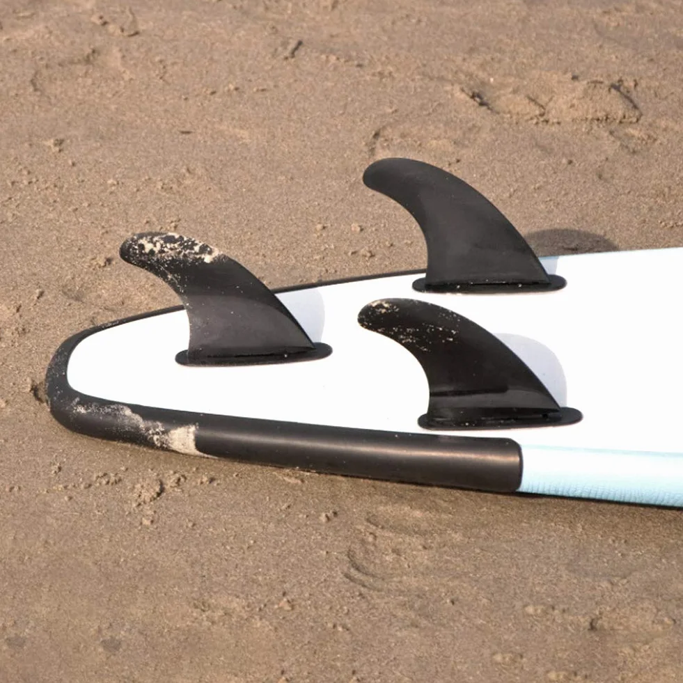 Aileron arrière de Planche de Surf FCS2 G5 Fibre de Verre Noir 3 pièces