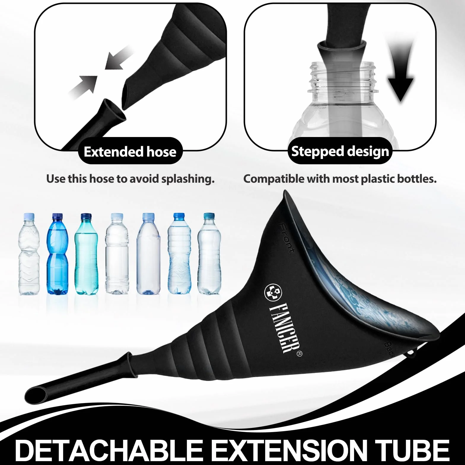 Urinoir Femme Réutilisable en Silicone Pliable avec Tube d'Extension pour Camping Randonnée
