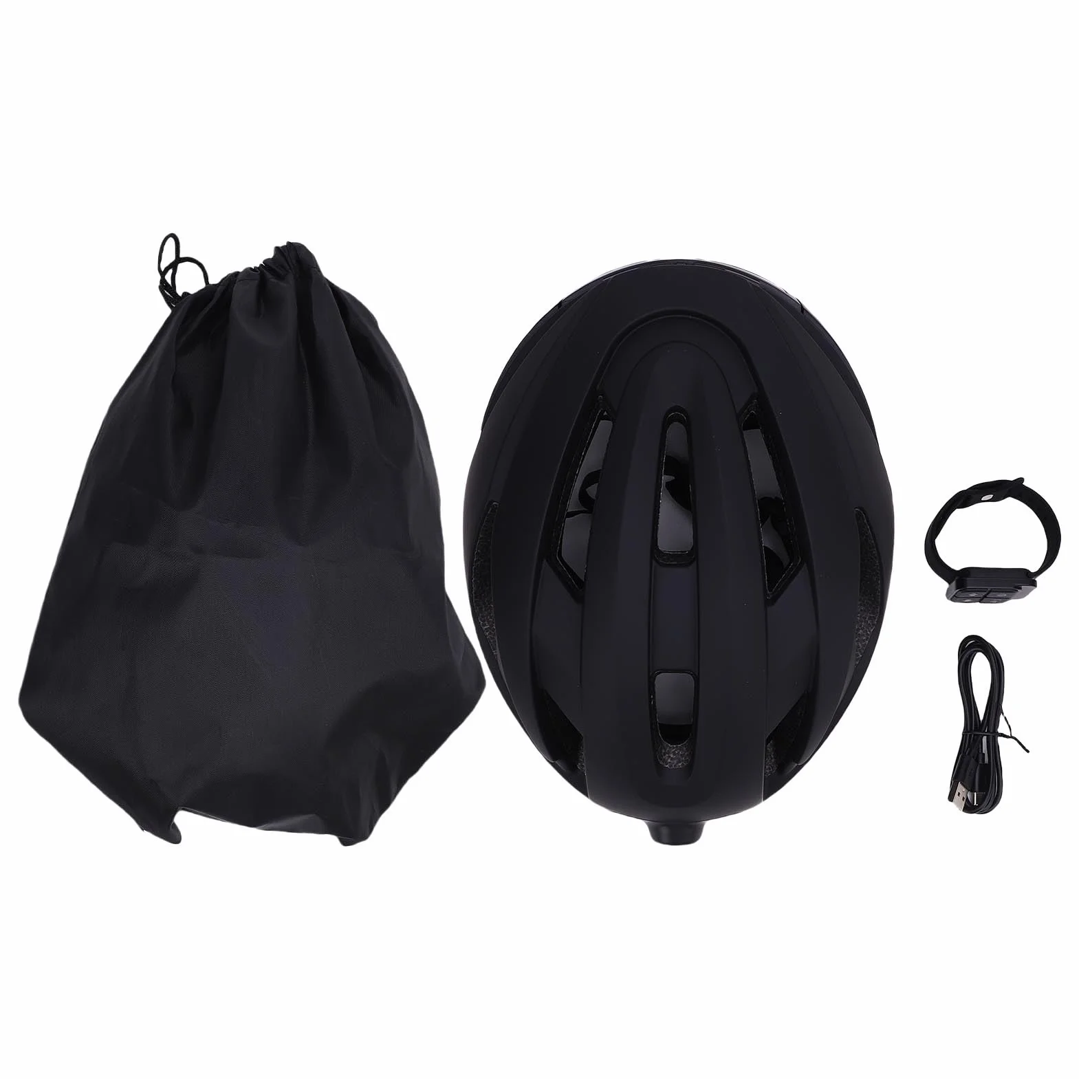 Lazmin112 Casque de Vélo avec Caméra, Enregistreur Vidéo HD 1080p, BT Casque de Vélo Intelligent, avec Feu Arrière, Lecteur de Musique, Télécommande, Objectif Grand Angle 170° (Black)