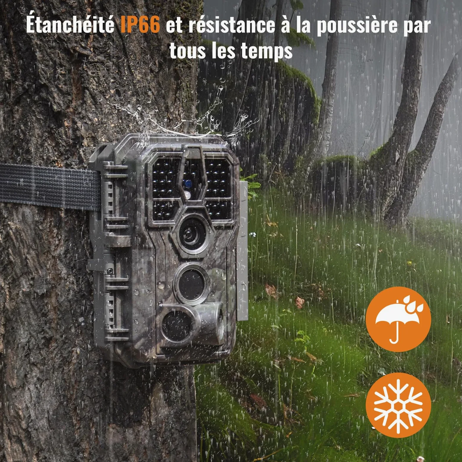 GardePro 4K Camera de Chasse avec Carte SD 32 Go, 64MP 4K Infrarouge Vision Nocturne Animaux Piege Photographique, No Glow 940nm IR LEDs Caméra de Chasse Suiveuse Exterieur Étanche, IP66