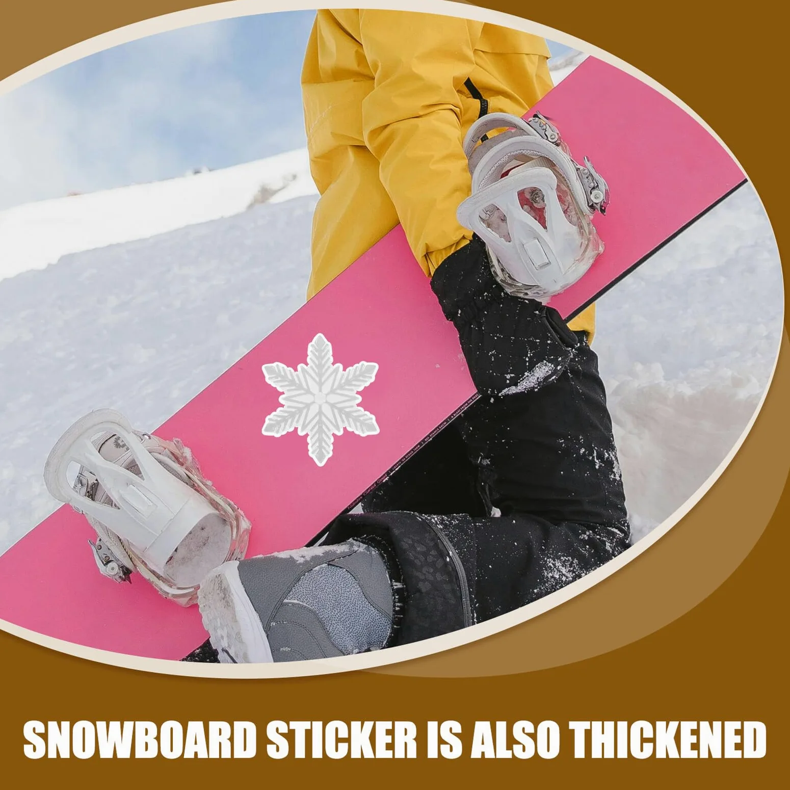MAGICLULU Coussin Antidérapant 3d Flocon Blanc pour Snowboard, Autocollant Rigide Résistant, Accessoire de Sport D'hiver pour Meilleure Adhérence et Contrôle sur Planche de Ski de Plein Air