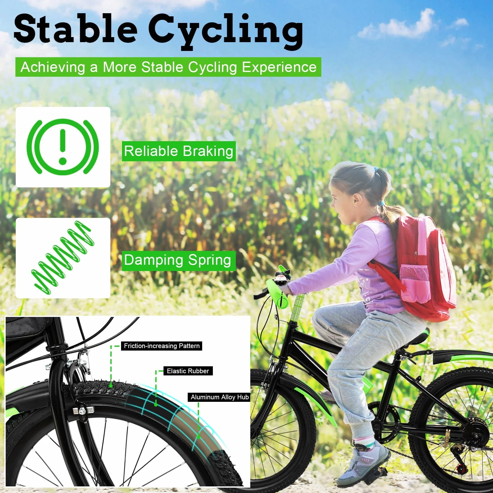 VTT 20 pouces suspension complète pour enfants 6-13 ans