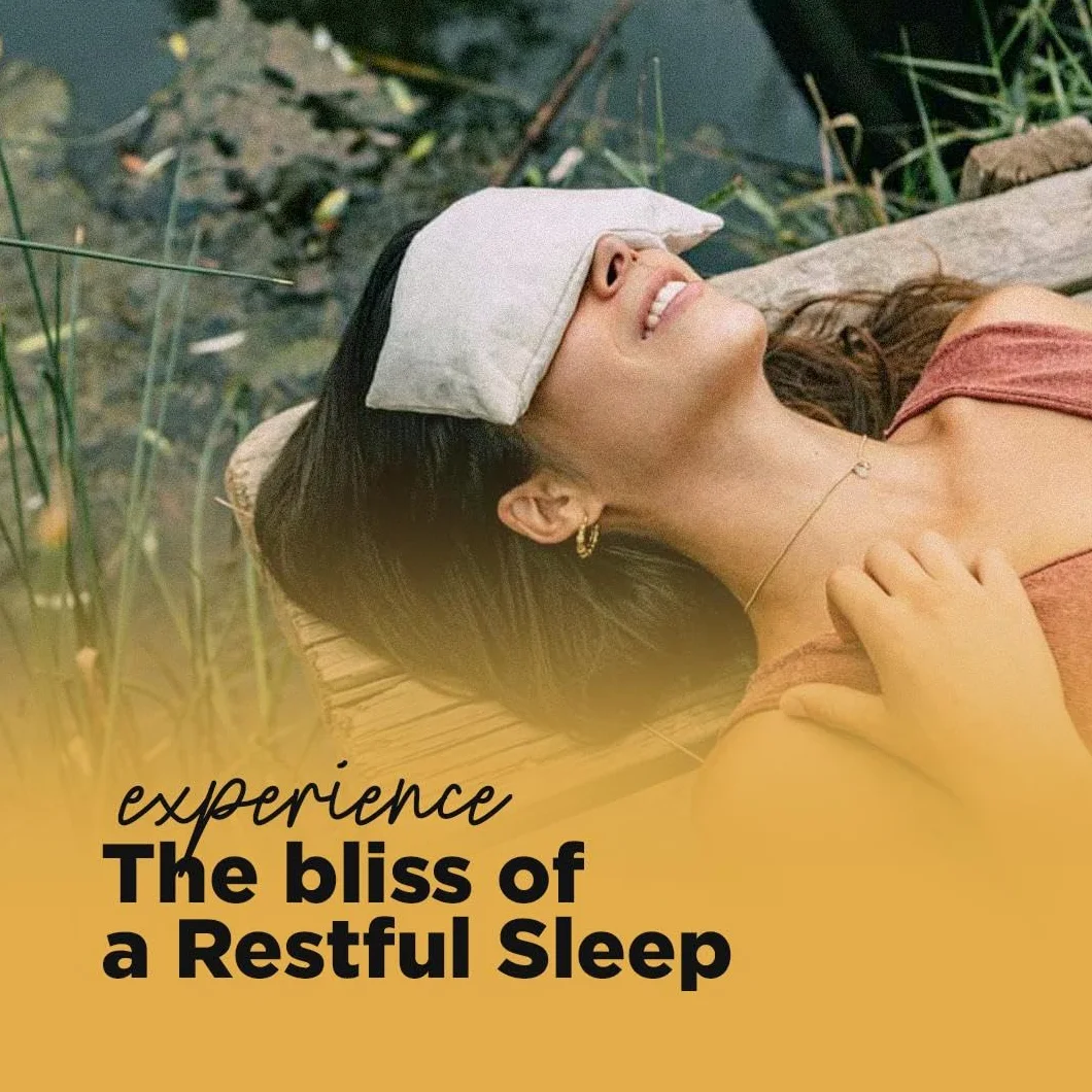 Oreiller pour les yeux à la lavande et aux graines de lin - Coopers, en lin naturel pour relaxation et sommeil