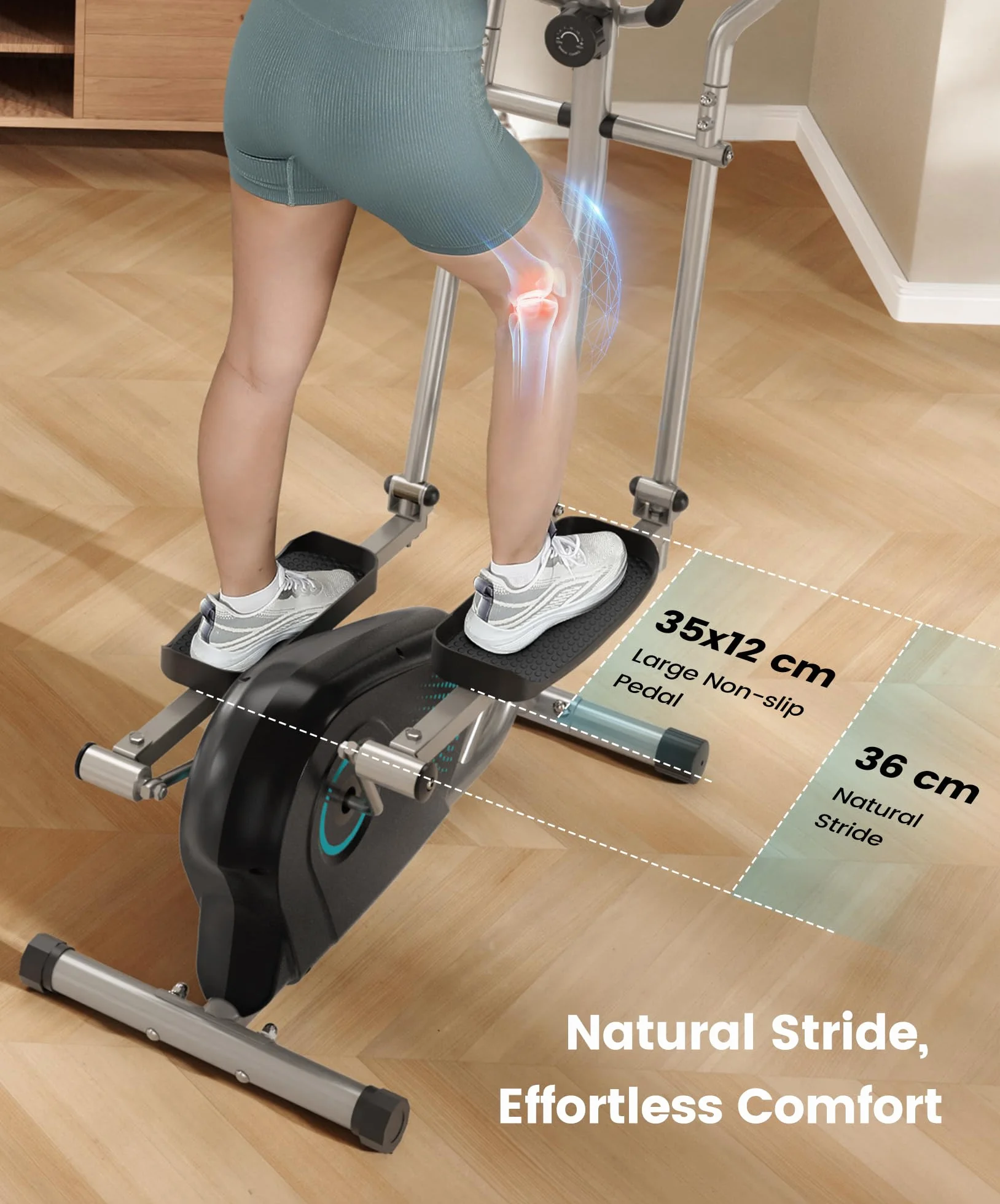 Dripex Velo Elliptique Silencieux Volant Inertie 6 kg 16 Niveaux Resistance Capteur Pouls Ecran LCD Appareil Fitness Cardio