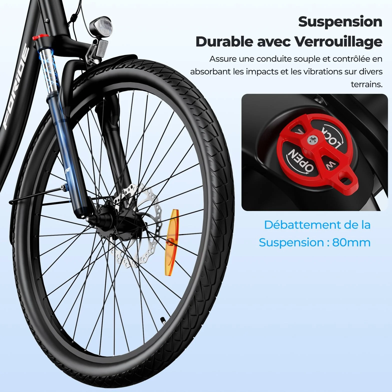 Vélos électriques Urbano 2 26 Pouces Moteur Central 36V 13AH 250W VTC Homme Femme Autonomie 100km