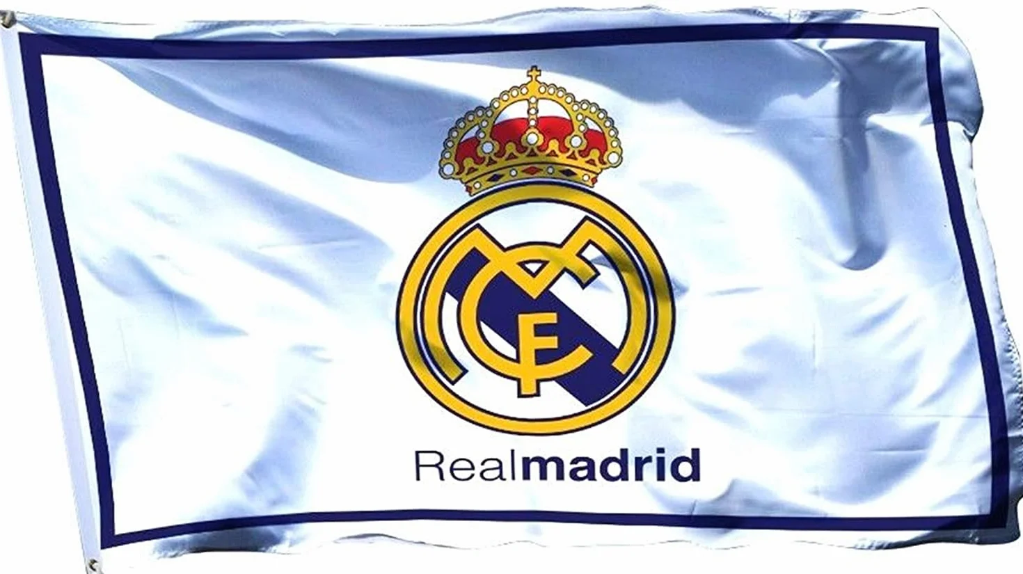Drapeau Real Madrid 0,9 x 1,5 m 2 œillets Intérieur Extérieur