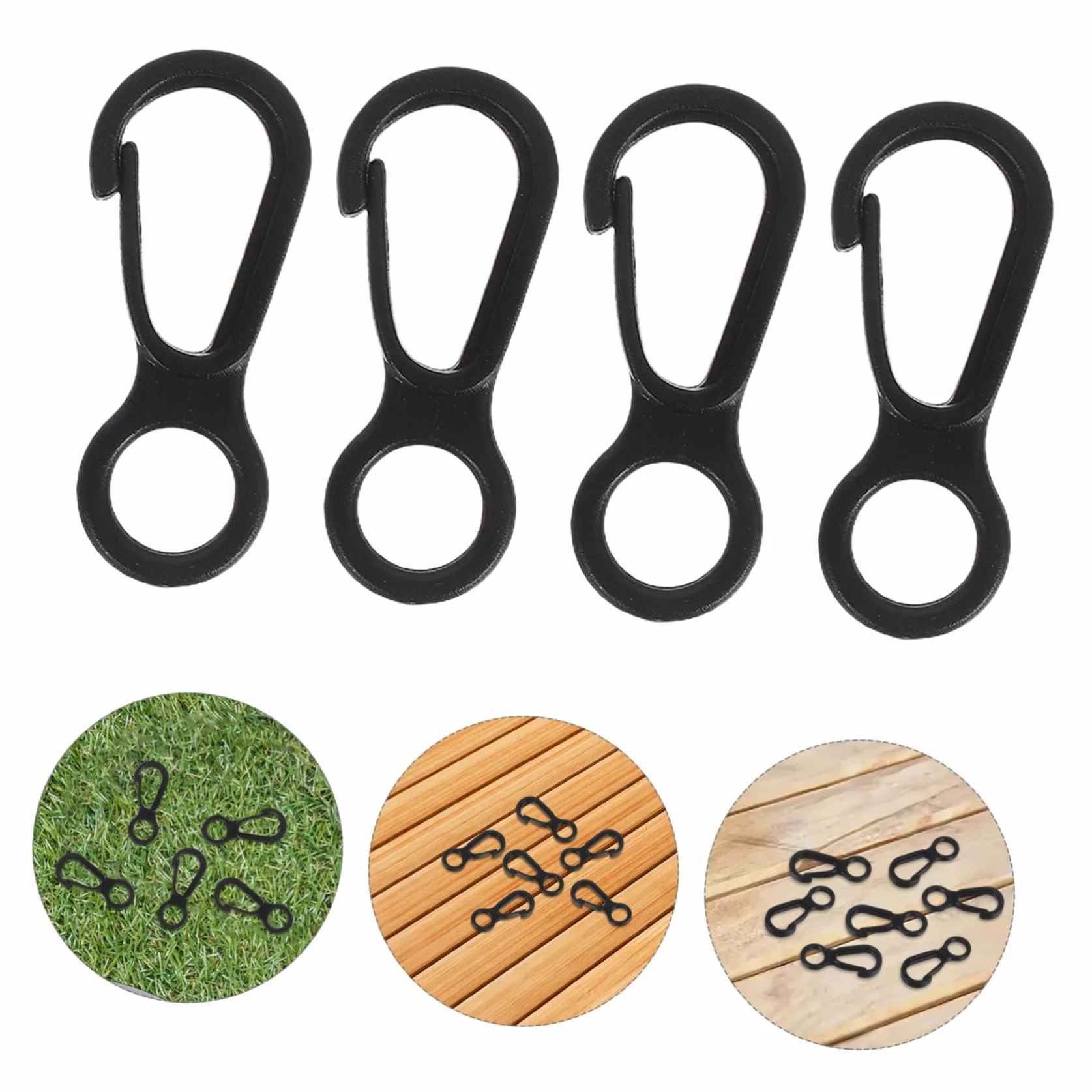 Mini Mousquetons en Plastique 8, Lot de 50 Crochets Multifonctions, Fixation Rapide, Résistance aux Intempéries, Accessoires Compacts pour Camping Randonnée