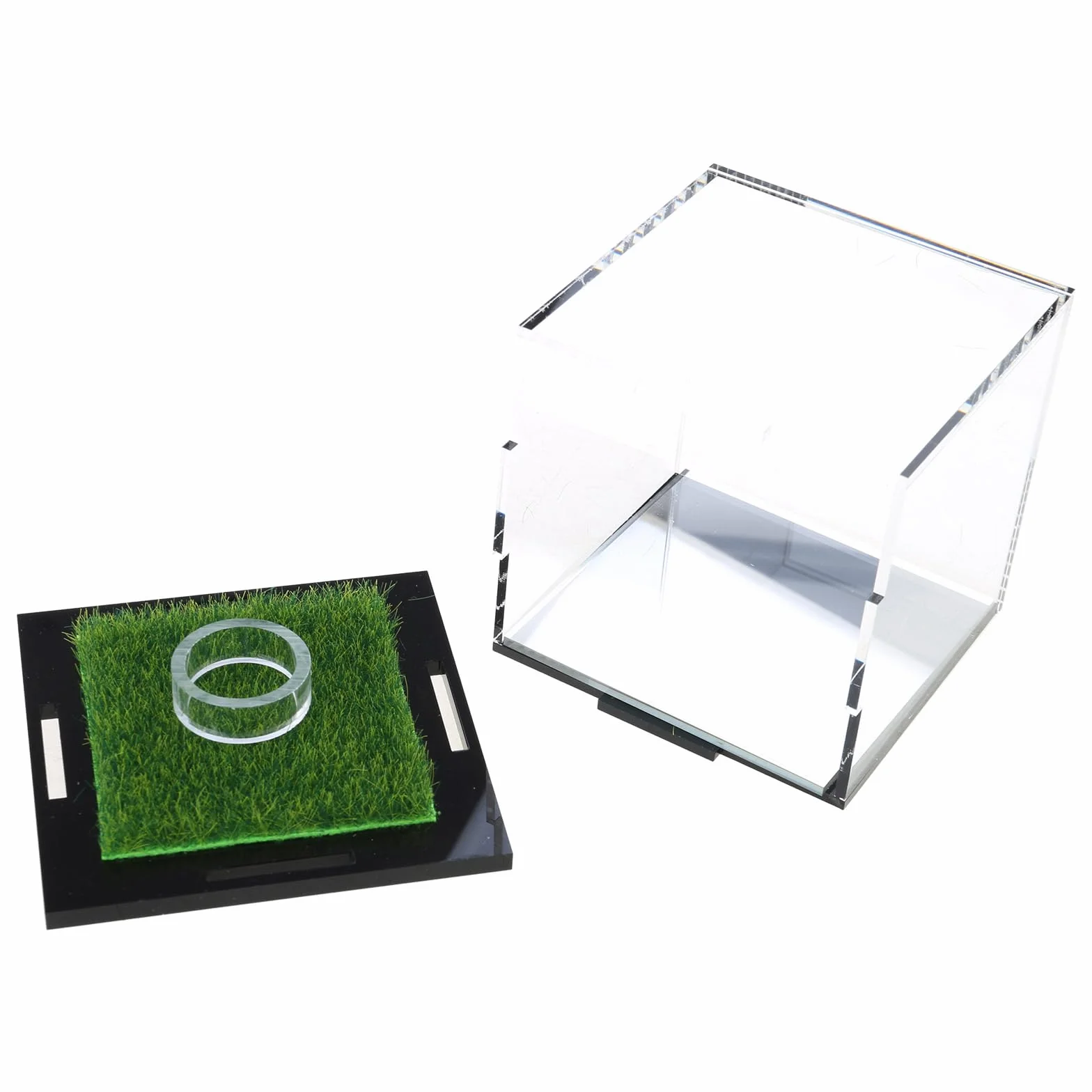 Présentoir carré en acrylique transparent pour balle de golf et baseball