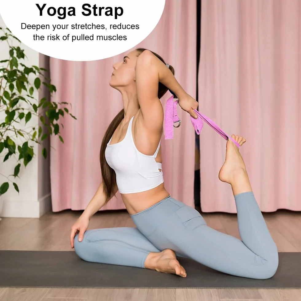 Lot de 2 blocs de yoga et 2 sangles de yoga - Blocs de mousse EVA antidérapants - Accessoire de yoga sans latex