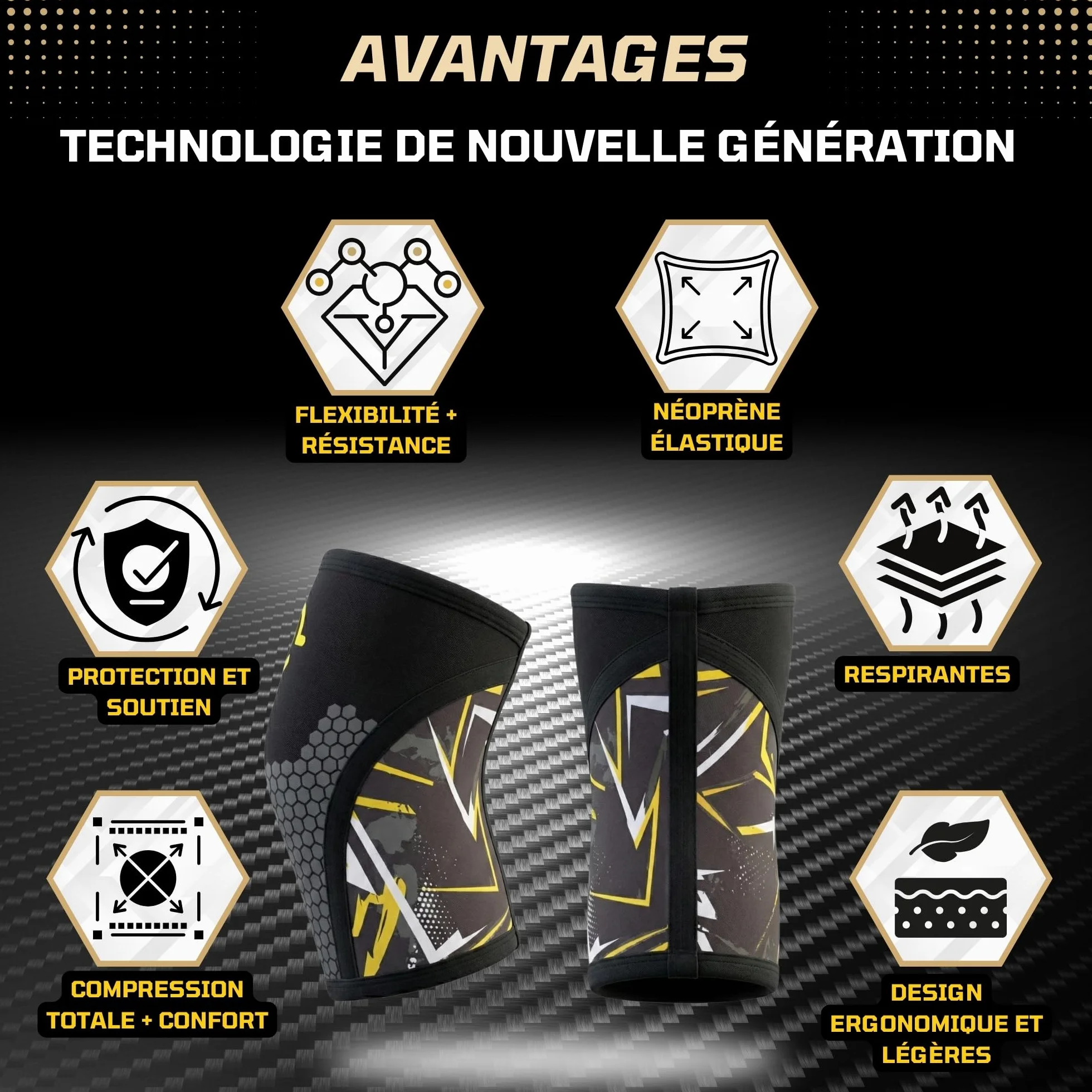 Theyet Genouillères Crossfit Haltérophilie 7mm Protections Sportives Genoux Musculation Maintien Femme Homme Néoprène Antidérapante
