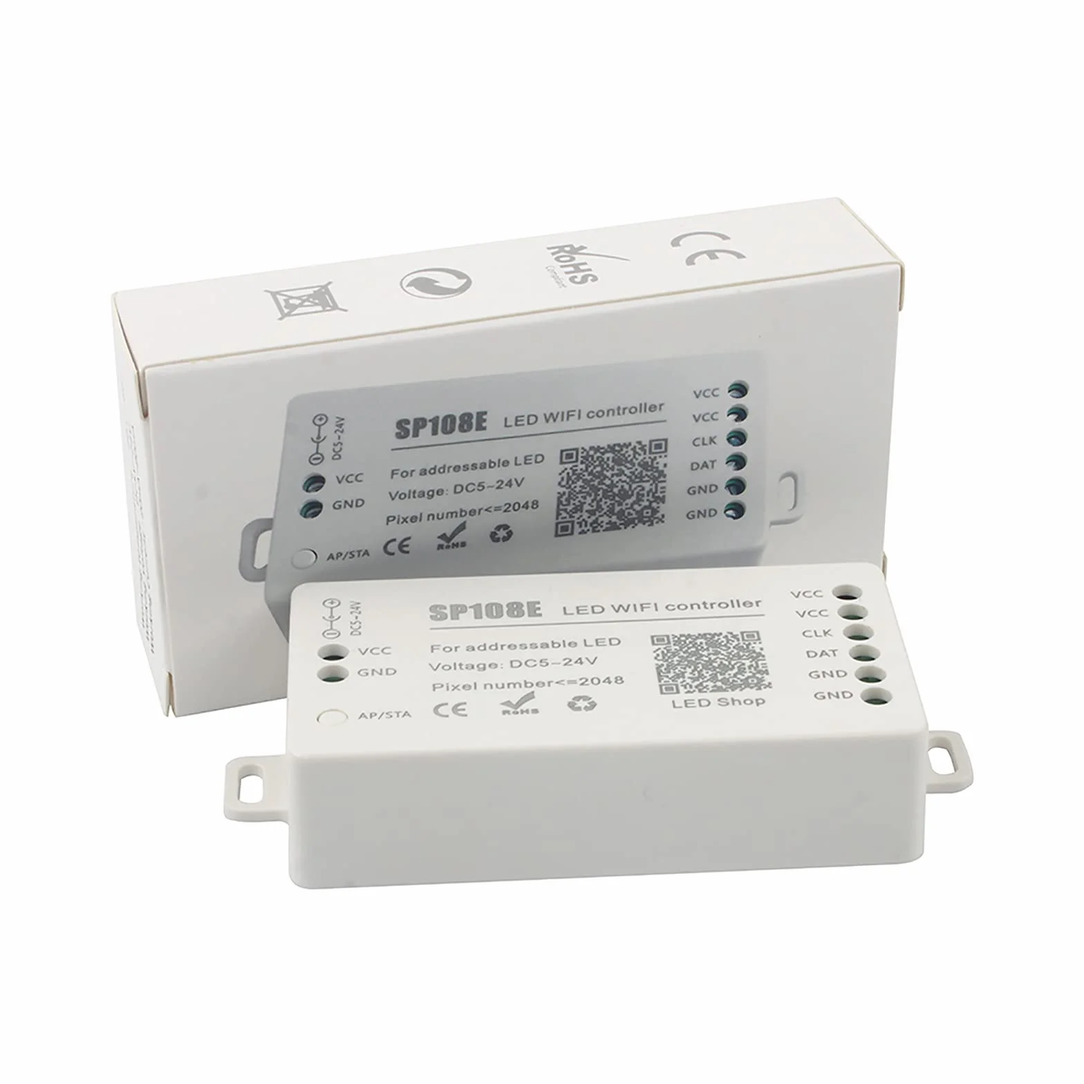 VIPMOON SP108E Contrôleur LED WIFI DC 5V-24V pour Bande LED SK6812 WS2812 WS2813 WS2815 AL2815