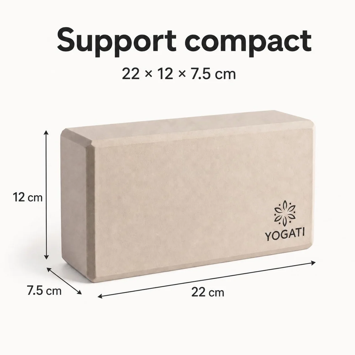 YOGATI Blocs de Yoga en Mousse EVA lot de 2 22x12x7.5 cm Antidérapant pour Pilates Fitness