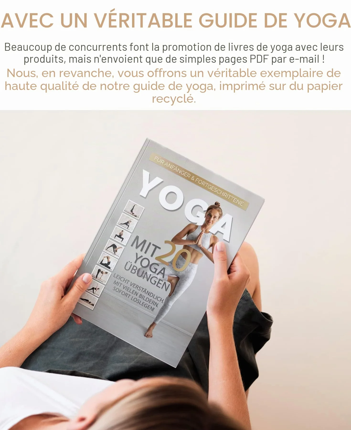 AMITYUNION Blocs de Yoga 65mm Lot de 2 Naturel Hatha Yoga Méditation Pilates
