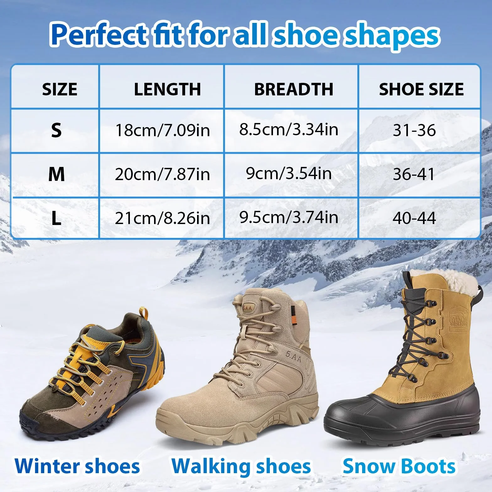 Crampons Neige Poids Léger Protection pour Marche Randonnée Hiver Alpinisme