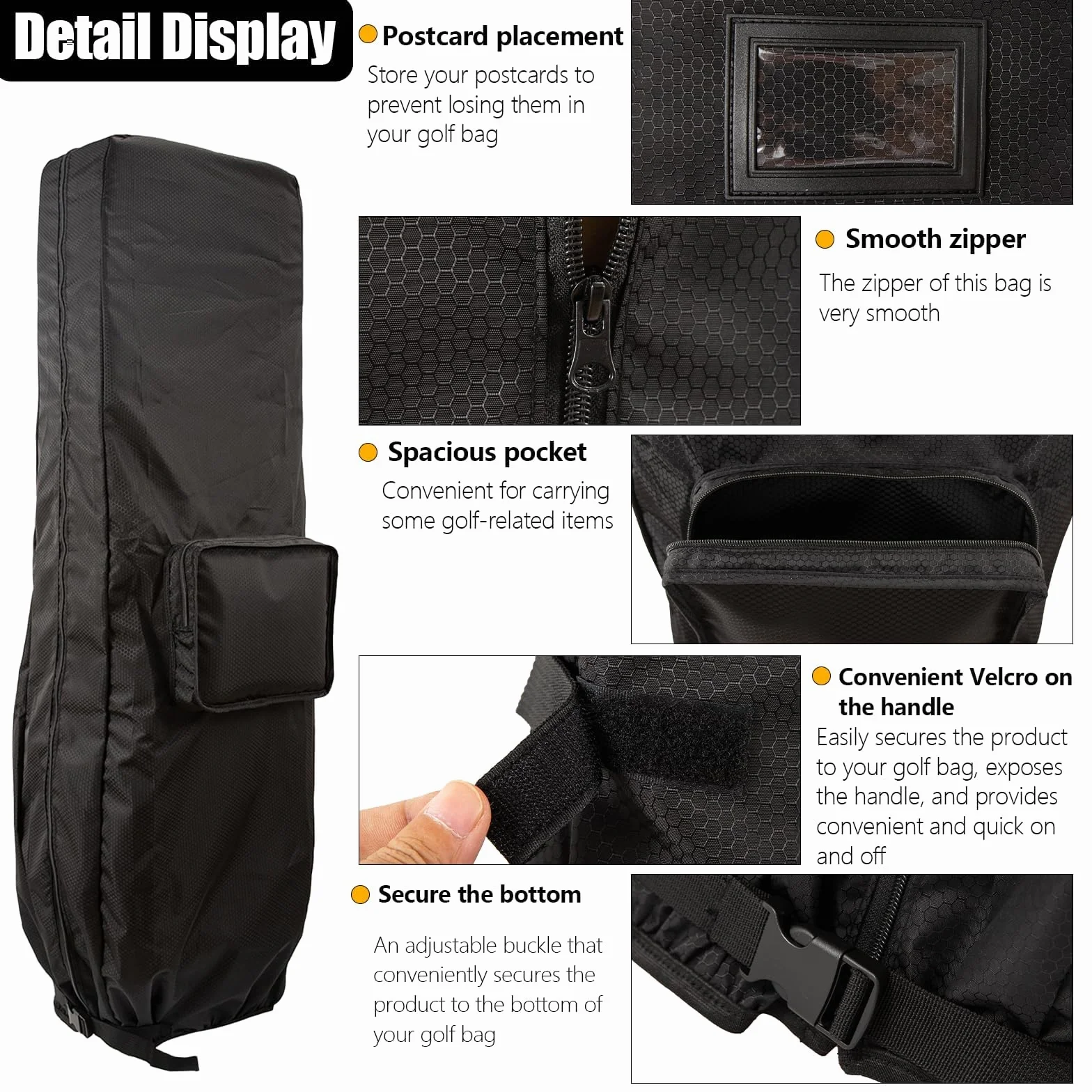 Housse de voyage de golf imperméable pliable en polyuréthane taille universelle
