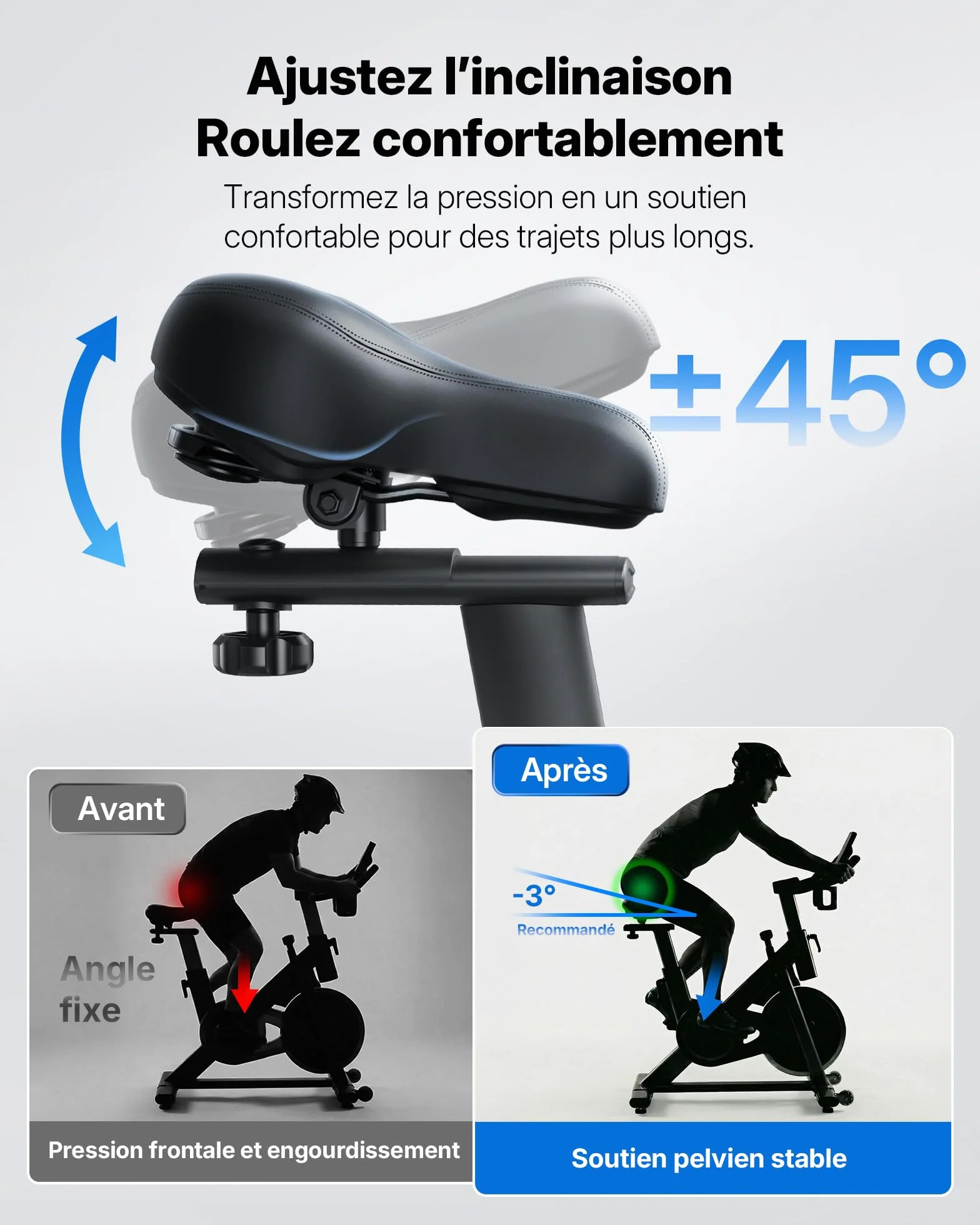 MERACH Vélo d'Appartement Fitness Intérieur Silencieux Résistance Réglable Écran LCD Capacité 136KG