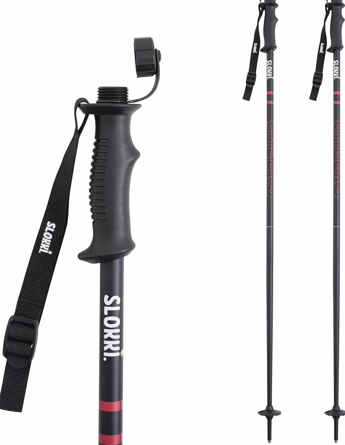 Bâtons de Ski Aluminium 7075 avec Porte-Boisson 2x200 ML - Entonnoir Inclus