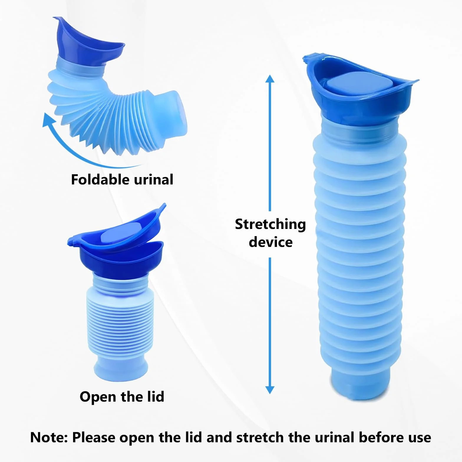 Urinoirs Portable Rétractable 750ml, Bouteille d'Urine pour Camping Voyage Extérieur Voiture