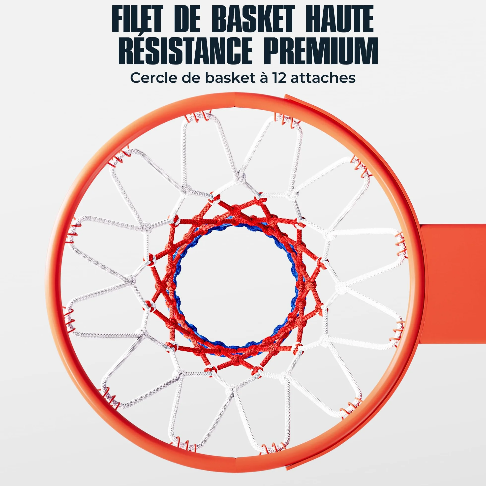 Filet basket en Polyester 2 Pièces, Résistant à la Pluie et au Soleil, Amovible 12 Boucles