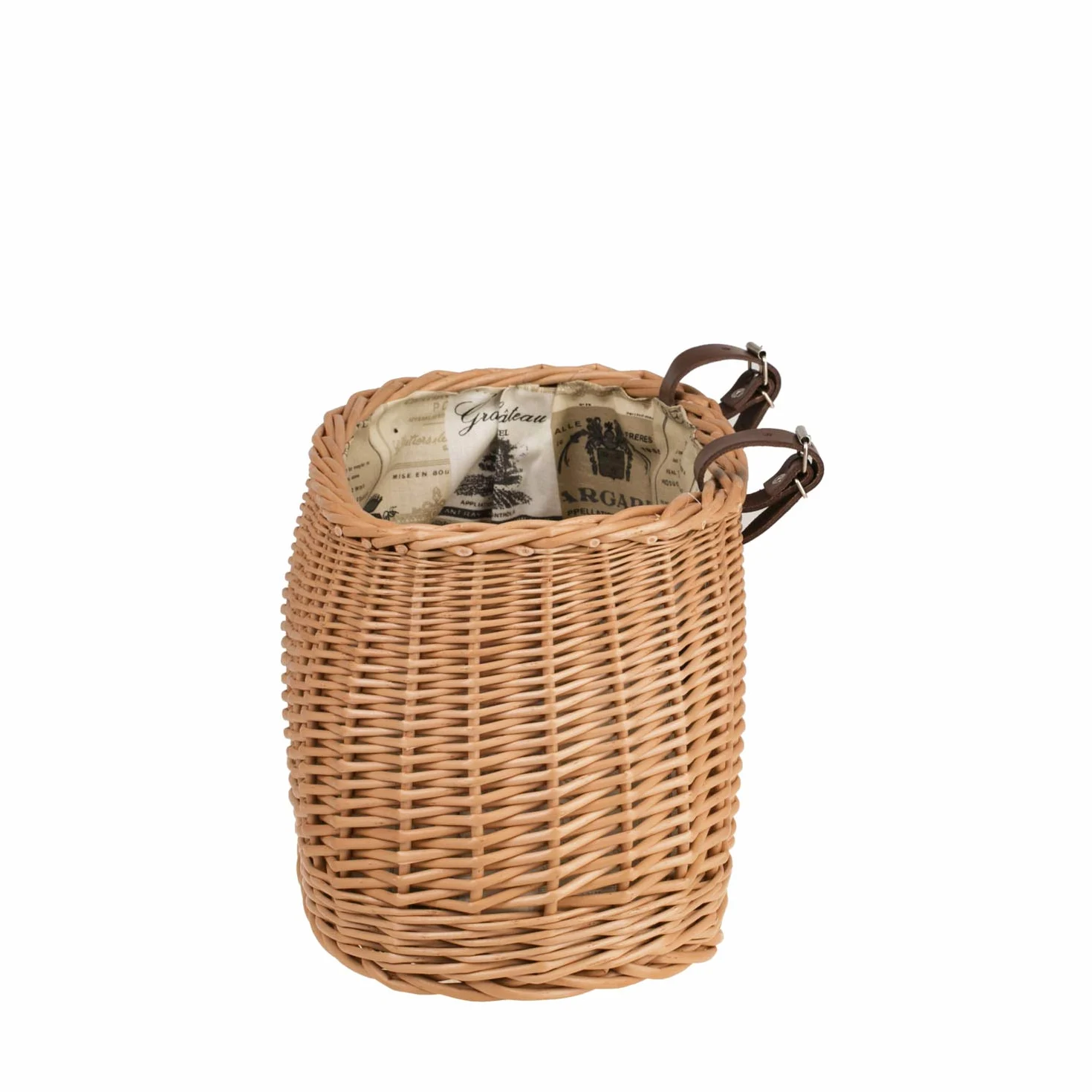 Panier,Basket,Panier de Guidon de vélo en Osier avec Deux Sangles en Cuir (Naturel)