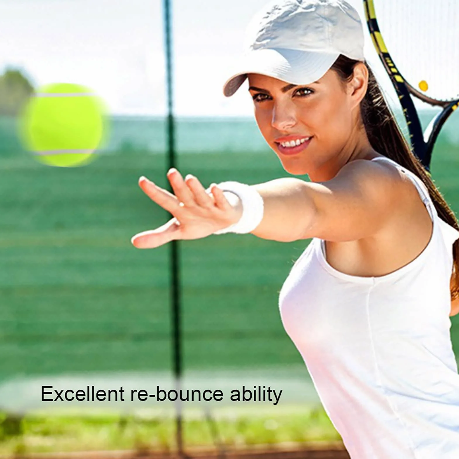 Balle de Tennis Haute Elasticité Formation Compétition 3 Pcs