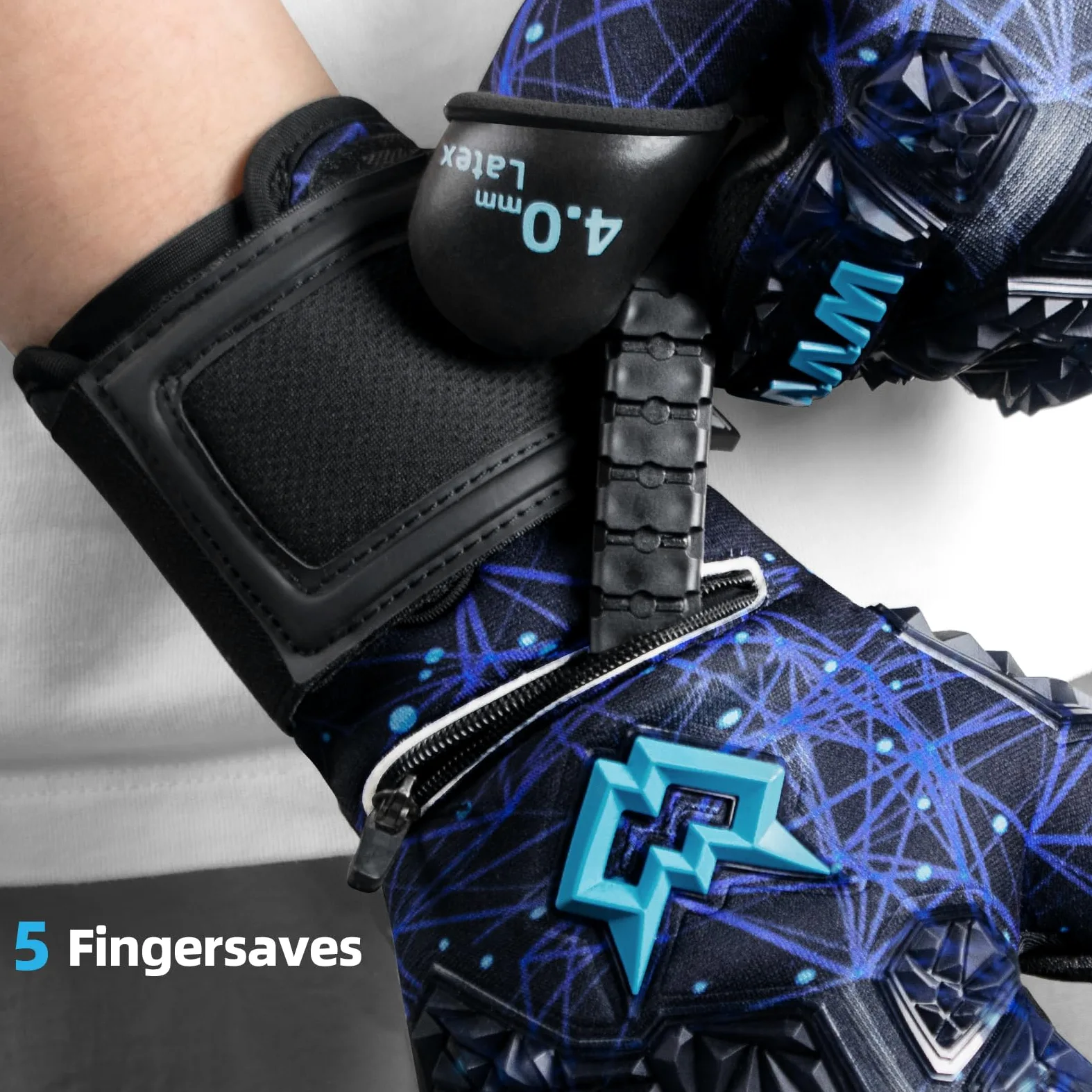 WVVOU Gants de Gardien de But pour Hommes et Adolescents - Gants de Gardien de But Haute Performance pour Enfants avec 5 protège-Doigts Amovibles, Gants de Football avec Latex Collant de 4 mm sur la
