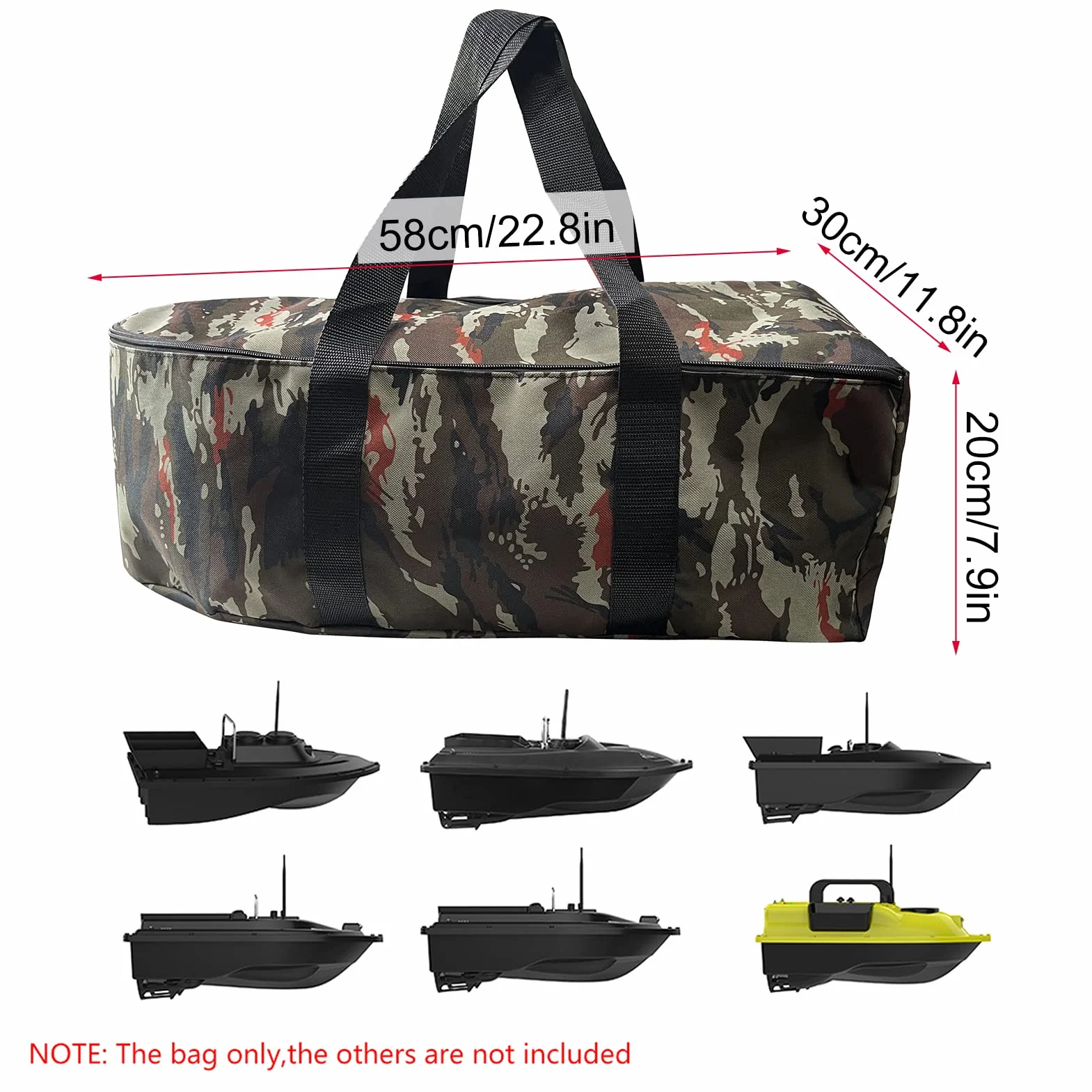 Sac de transport imperméable pour bateau de pêche, camouflage