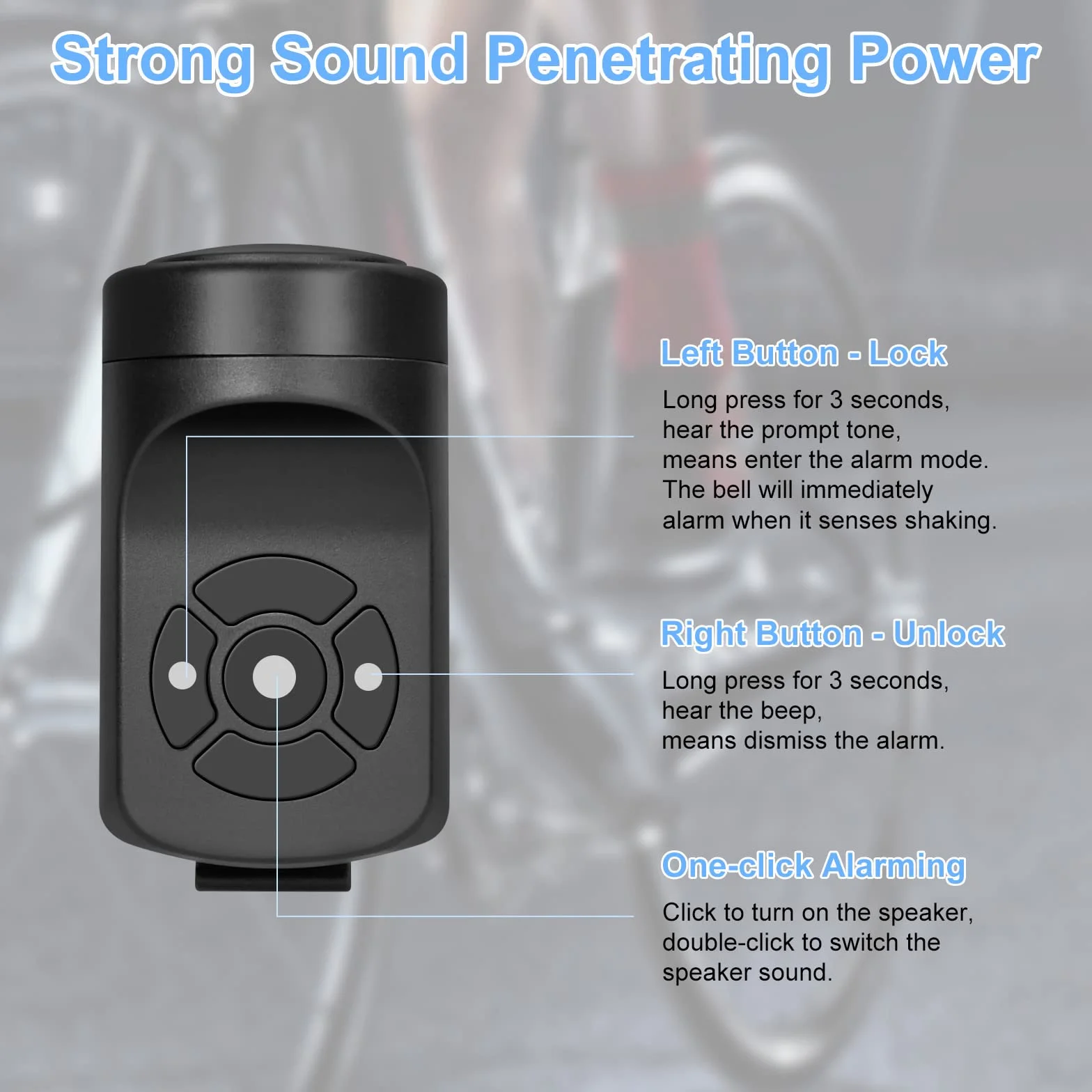 Flintronic Sonnette de Vélo Électrique 120dB IPX4 USB Klaxon Noir