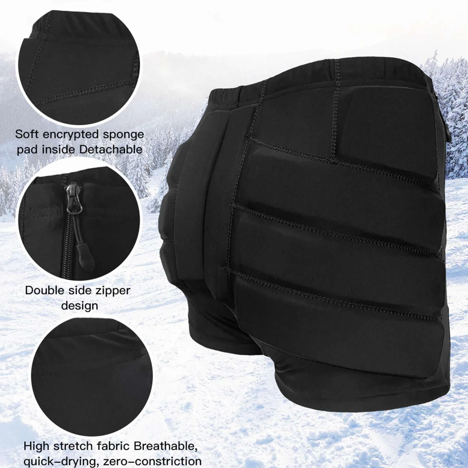 Coussinet de Fesses de Patinage Rembourrage épais Short Protection Hanches Enfants