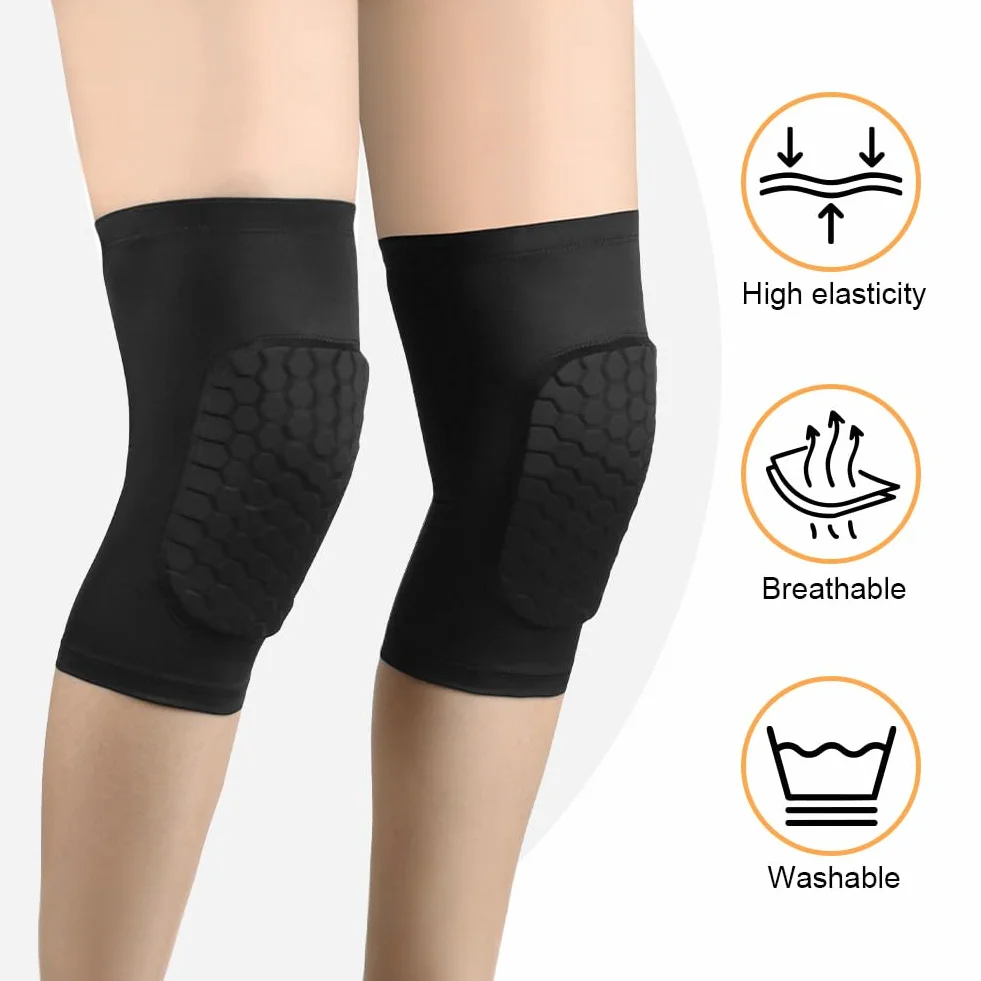 Genouillère de Sport Cellulaire Anticollion Nid d'abeille 2 Unités pour Volleyball Football Basket Danse