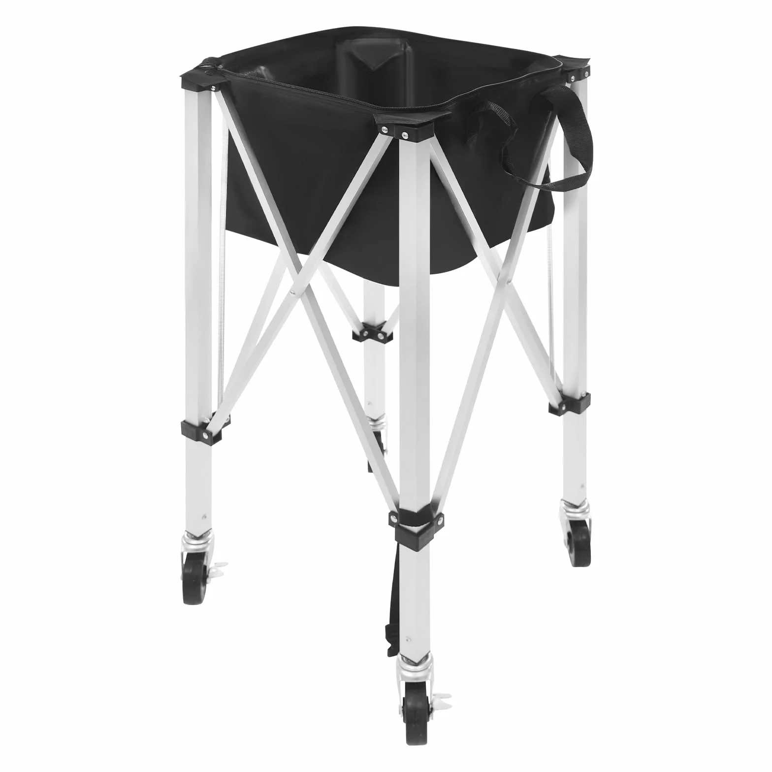 Chariot à balles de tennis pliable, panier à balles de tennis léger avec roues, chariot de balle portable en aluminium, chariot pour balle de tennis, baseball