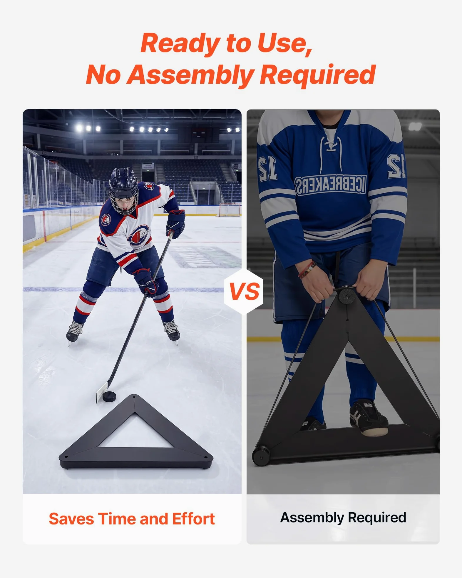 VEVOR Passeur de Hockey Triangulaire Rebondisseur de Palet Multi-Angles, Équipement d'Entraînement Utilisable sur et Hors Glace, Entraîneur de Passe et de Maniement de Crosse et Rondelle Portable
