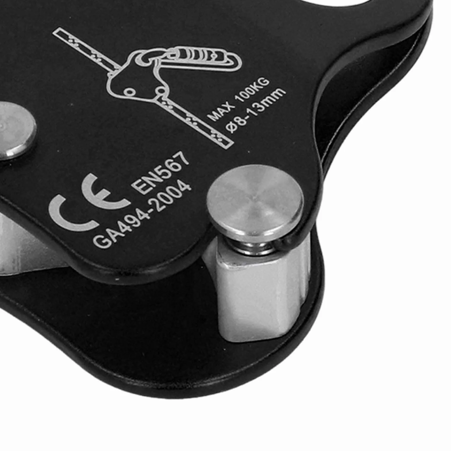 Keenso Bloqueur de Corde d'escalade en Alliage d'aluminium Autobloquant 8-13 mm pour Alpinisme Plein Air Noir