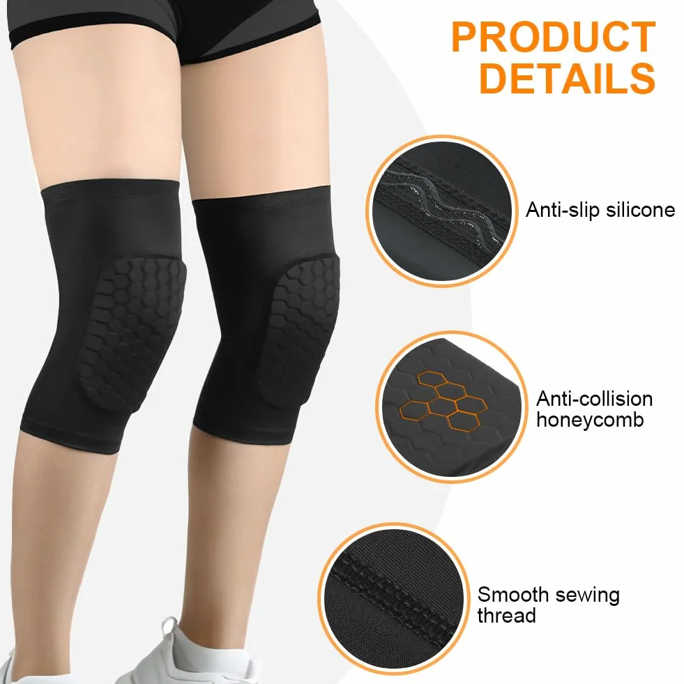 Genouillère de Sport Cellulaire Anticollion Nid d'abeille 2 Unités pour Volleyball Football Basket Danse
