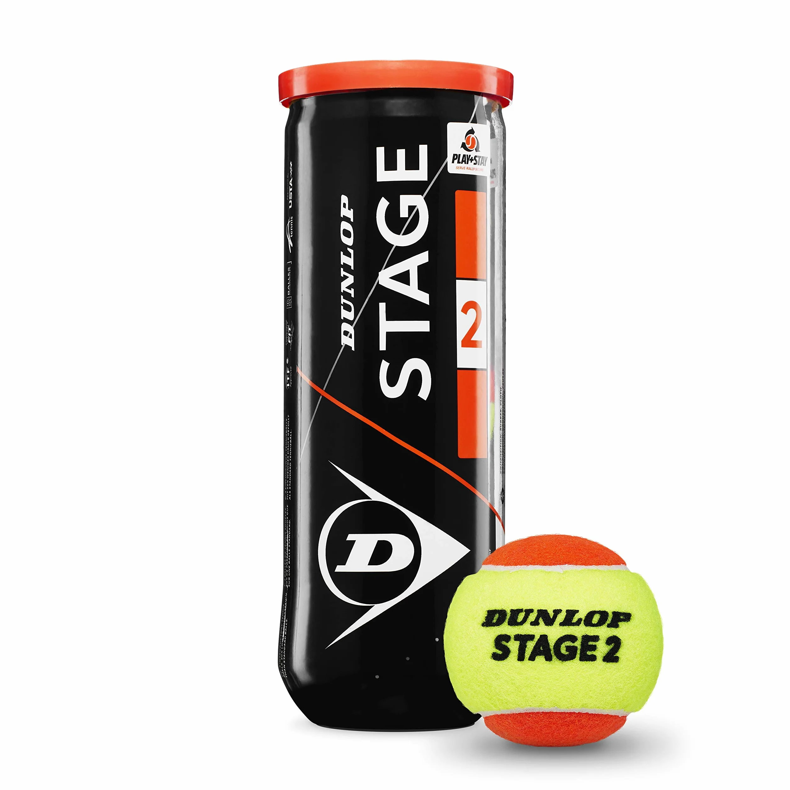 Dunlop Stage 2 Orange 3PET Balle de Tennis Adulte