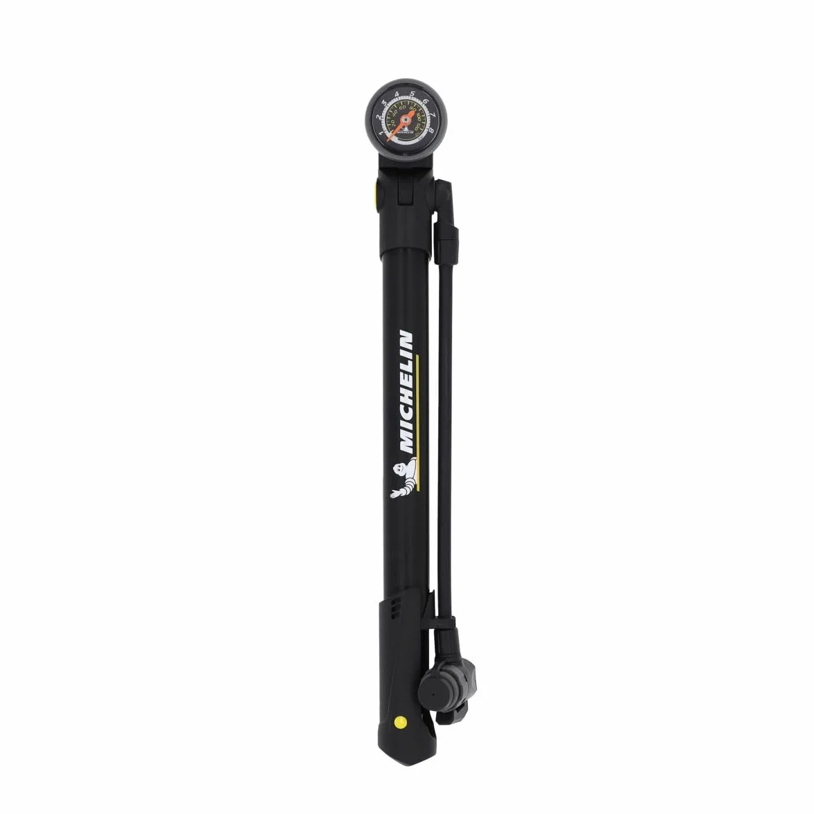 MICHELIN Mini Pompe Aluminium Convertible AIR Tech Pro - Manomètre Analogique - pour VTT, VTC, VAE, Vélo Enfant - 157g
