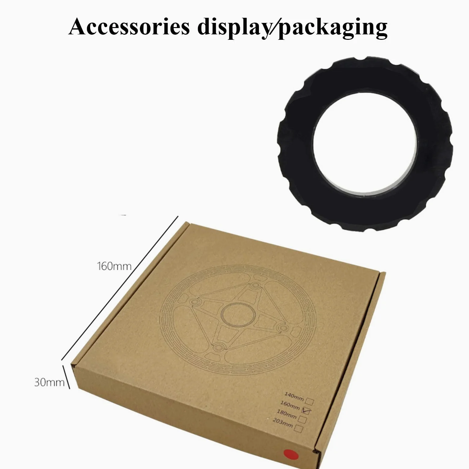 Disque de Frein à Disque Rotor de Frein à Disque de vélo en Acier Inoxydable, léger et Durable, avec compatibilité de Verrouillage Central, 1 pièce(Black,180mm)