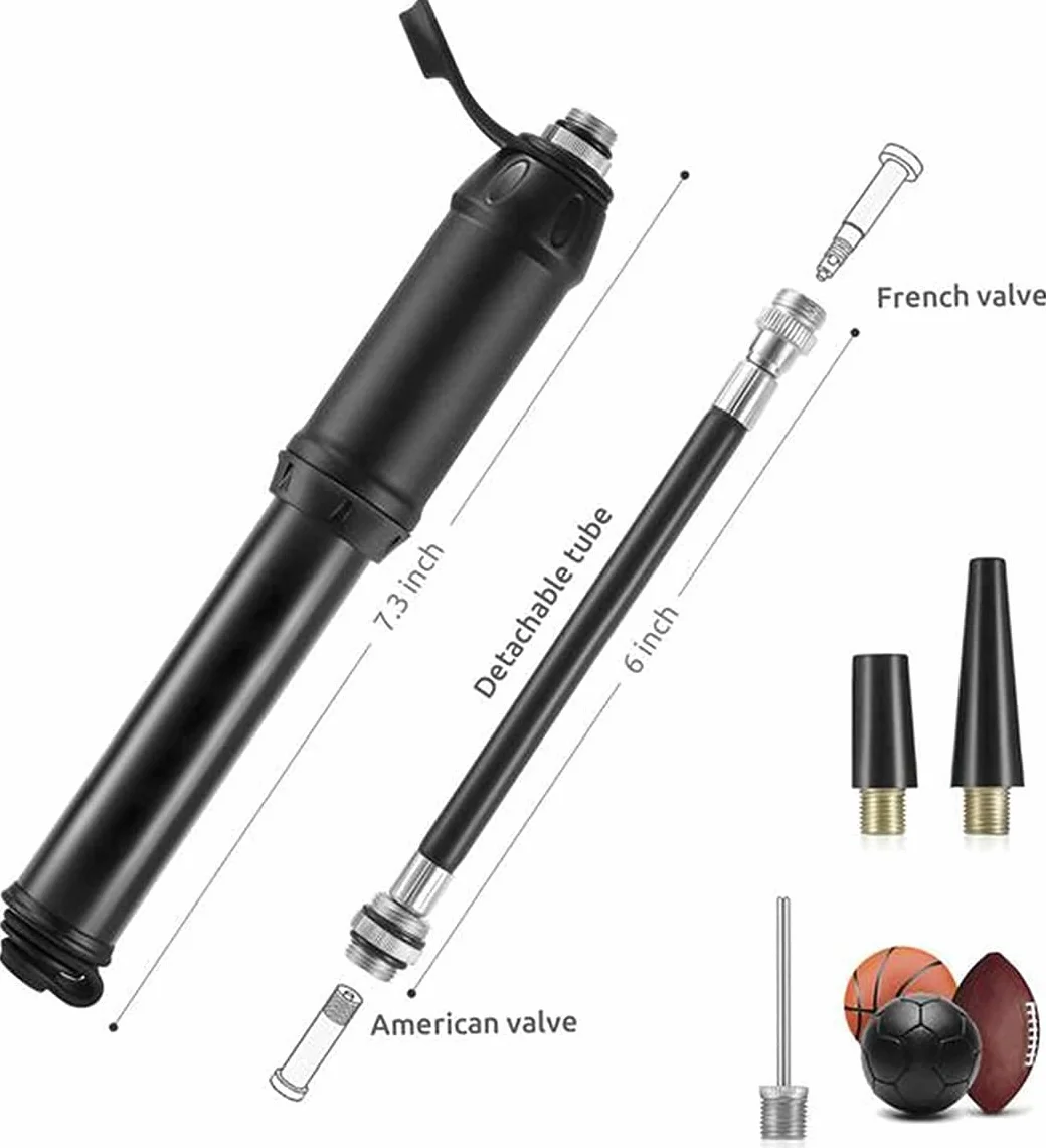 Mini Pompe à Vélo 140 PSI Alliage d'Aluminium pour VTT BMX Moto Presta Schrader